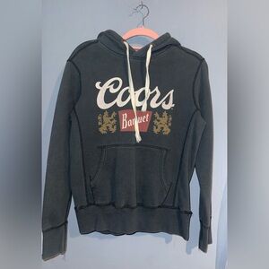 Coors Banquet Graphic Hoodie Sweatshirt | Size Small | Vintage-Style